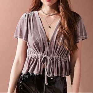 Urban outfitters short sleeve tie top